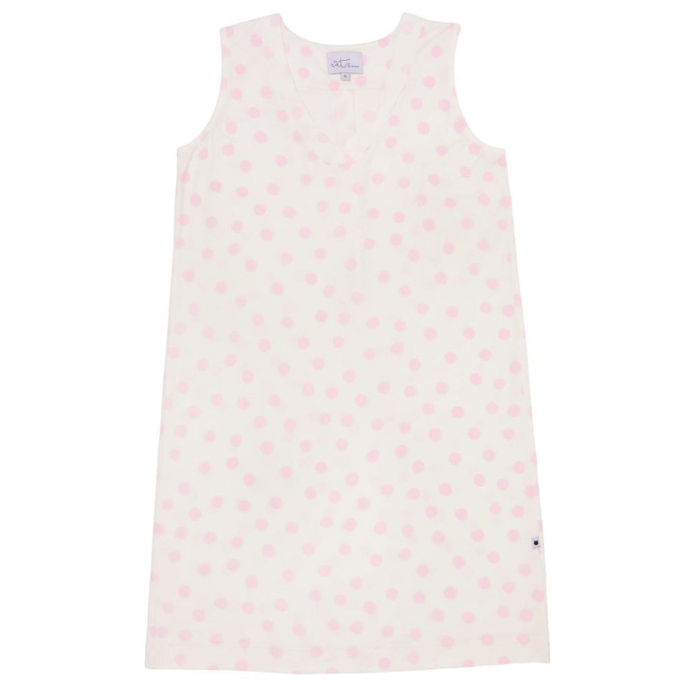Sprinkle Dots Pima Knit Nightgown - Pink Extra Pink