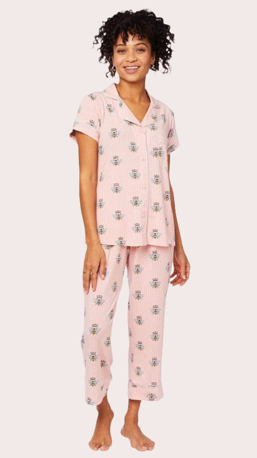 Queen Bee Pima Knit Capri - Pink Main Pink