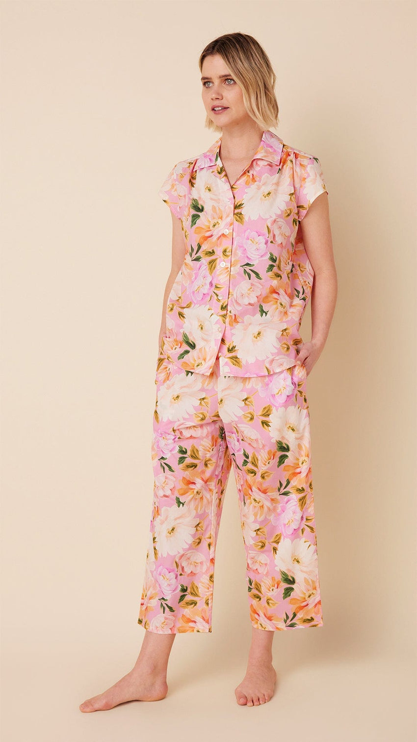 Blush Rose Luxe Pima Capri Set Main Pink
