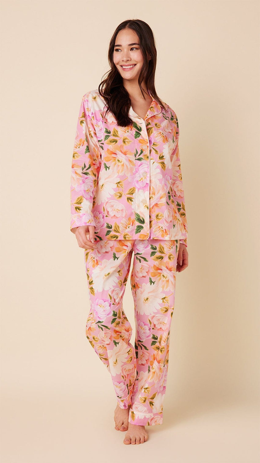Blush Rose Luxe Pima Long-Sleeved Pajama Main Pink