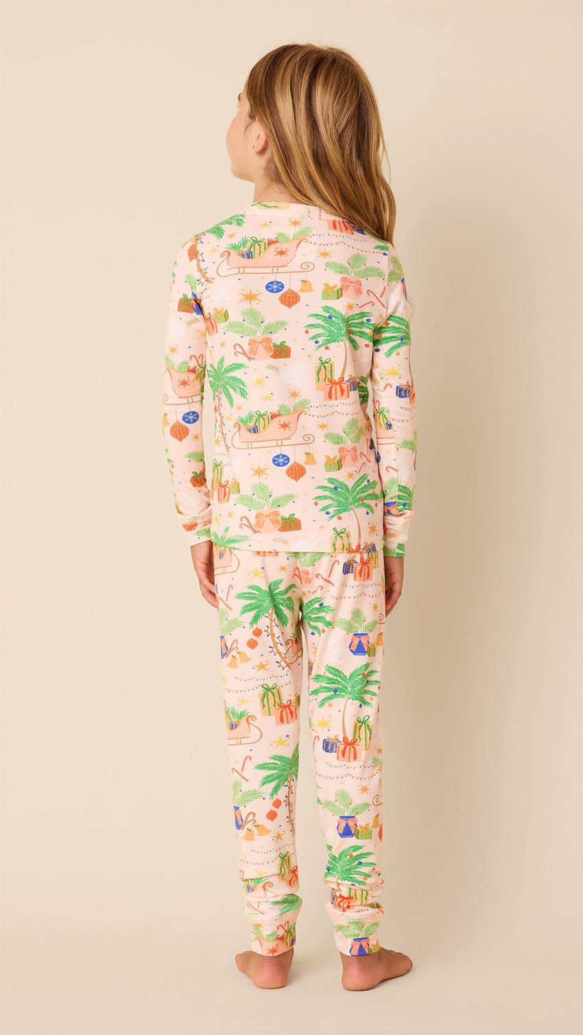 California Christmas Kids Pima Knit Pajama Extra Ivory