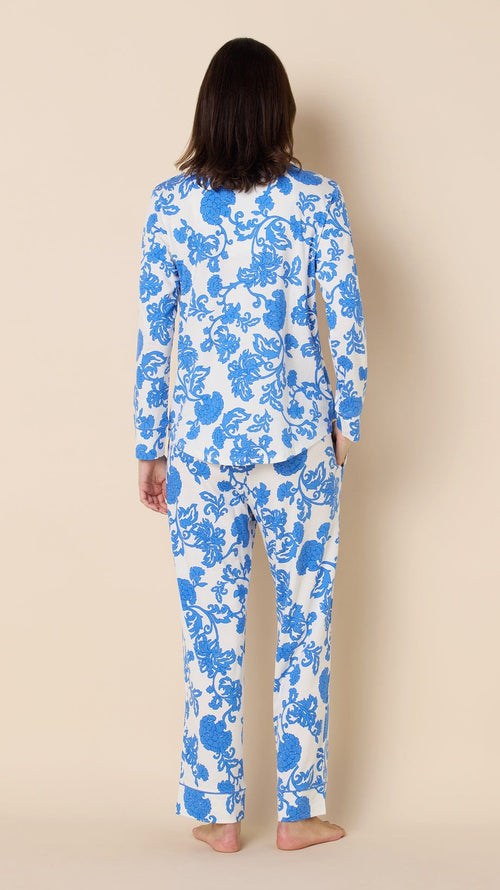 Chrysantheme Pima Knit Pajama - Blue Extra Blue