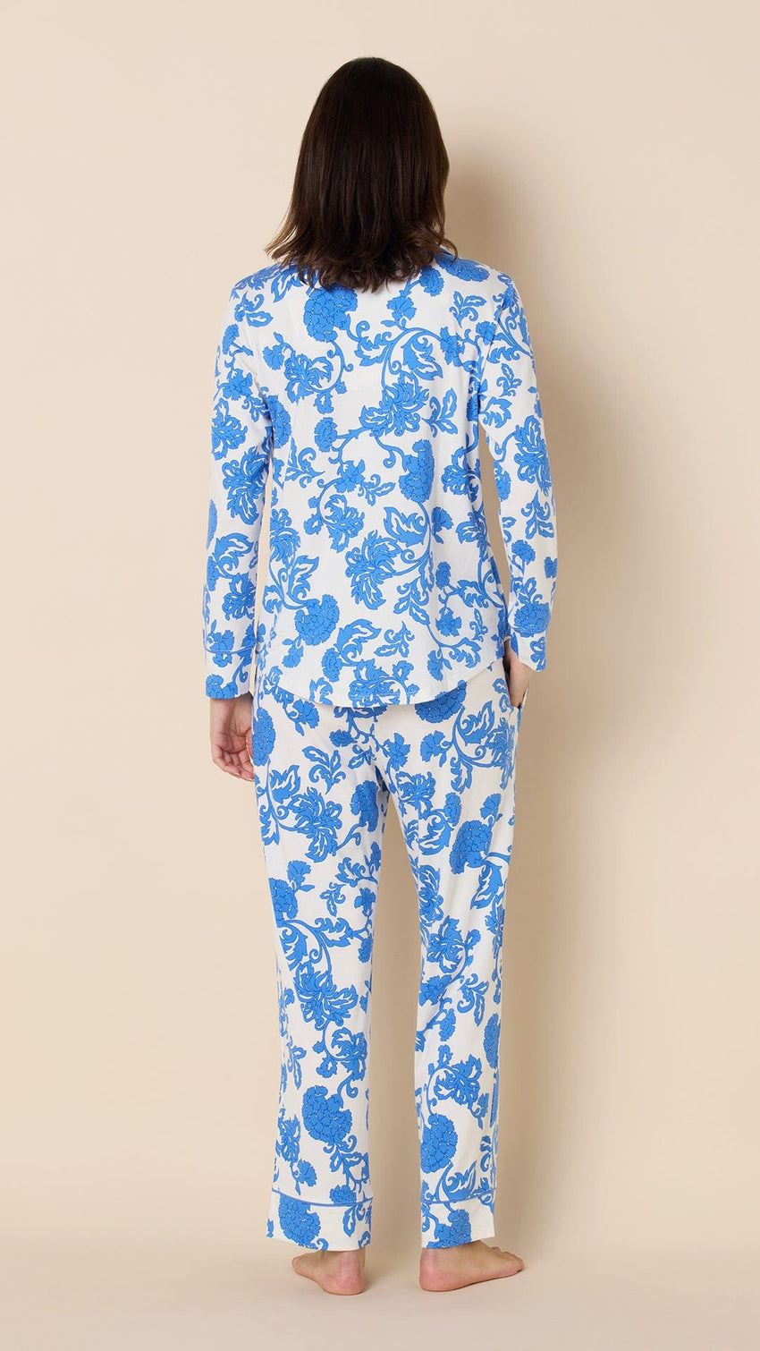 Chrysantheme Pima Knit Pajama - Blue Extra Blue