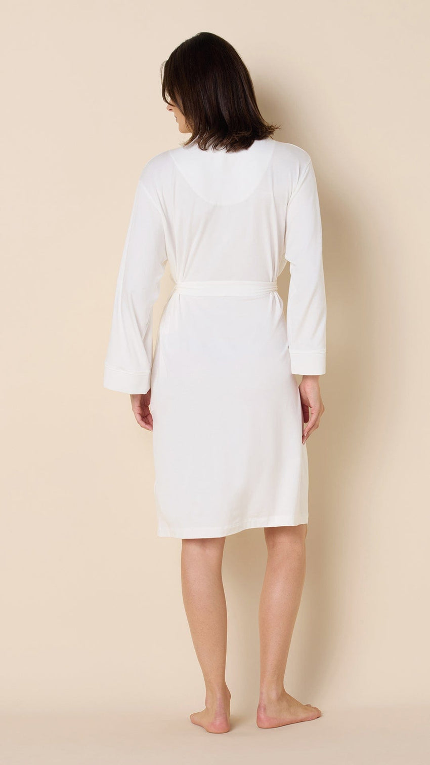Classic Pima Knit Robe - White/White Extra White