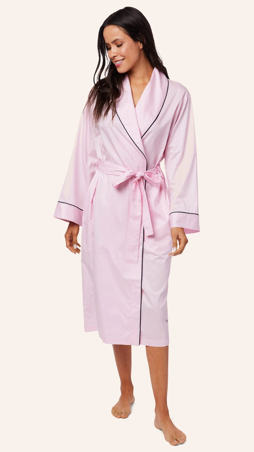 Classic Luxe Pima Shawl Collar Robe - Pink Main Pink