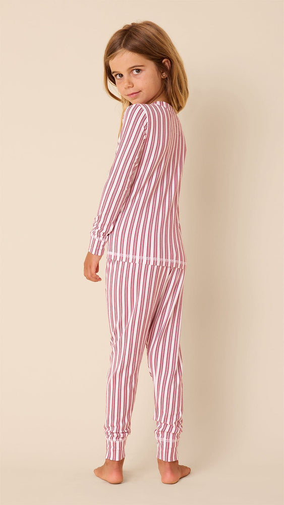 Holiday Stripe Pima Knit Kids
Pajama Extra White