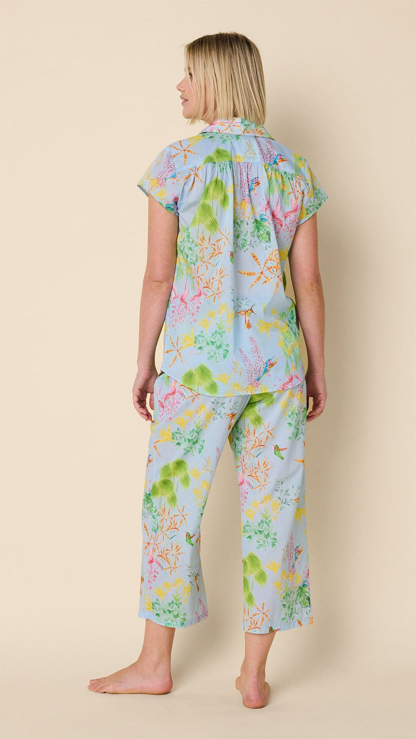 Hummingbird Voile Capri Hover Blue