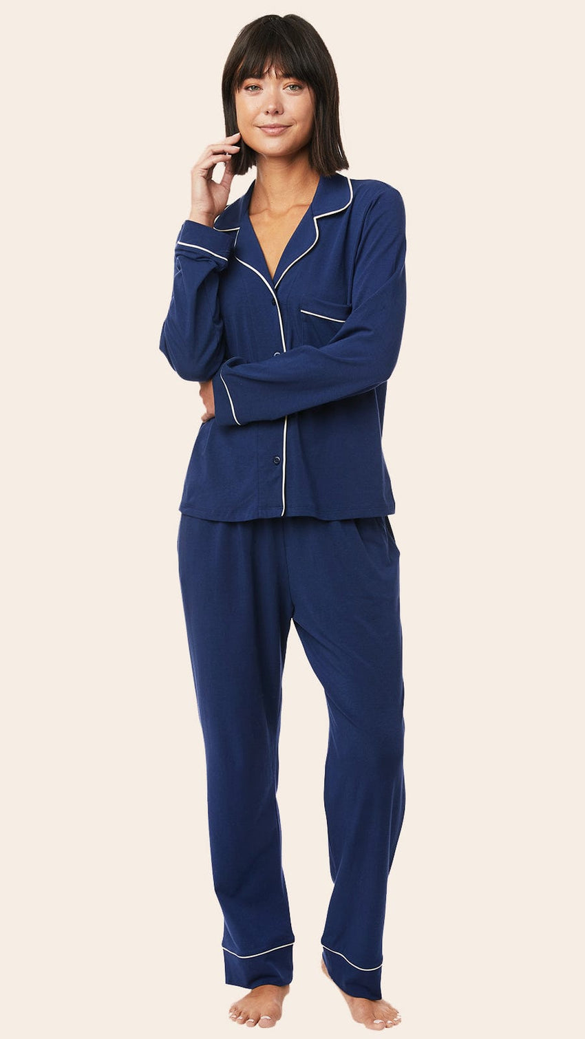 Classic Pima Knit Pajama - Marine Blue Extra Marine Blue