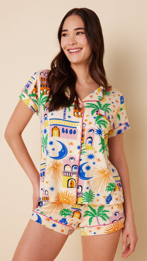 Moroccan Magic Pima Knit Short Set Extra White
