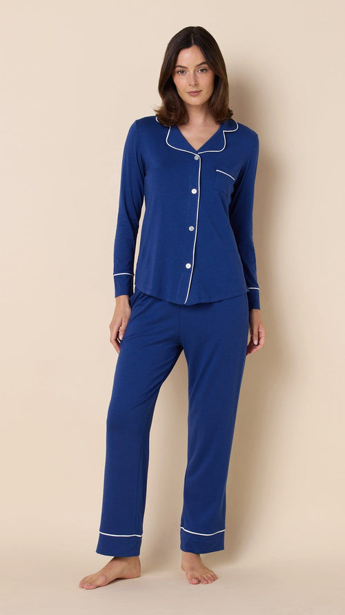 Classic Pima Knit Pajama - Marine Blue Main Marine Blue