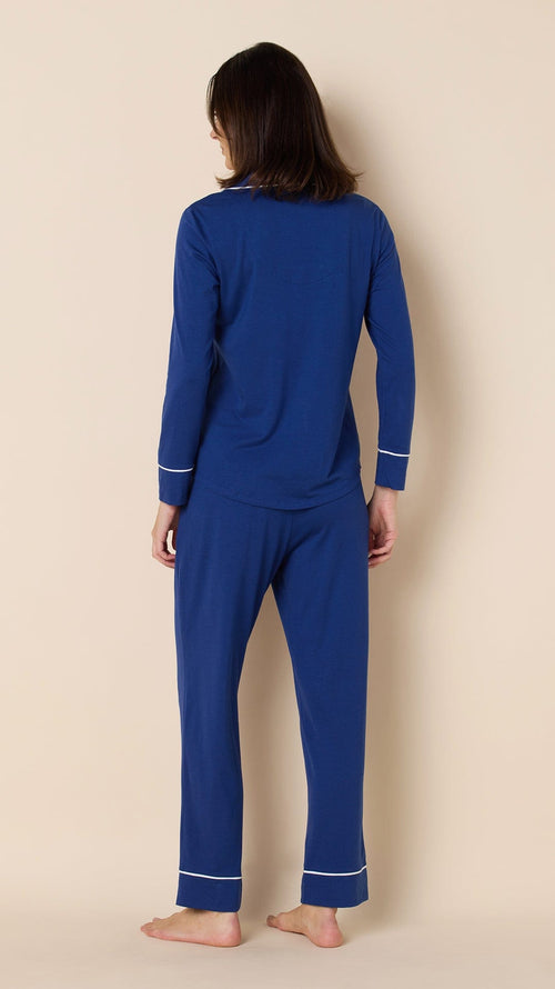 Classic Pima Knit Pajama - Marine Blue hover Marine Blue