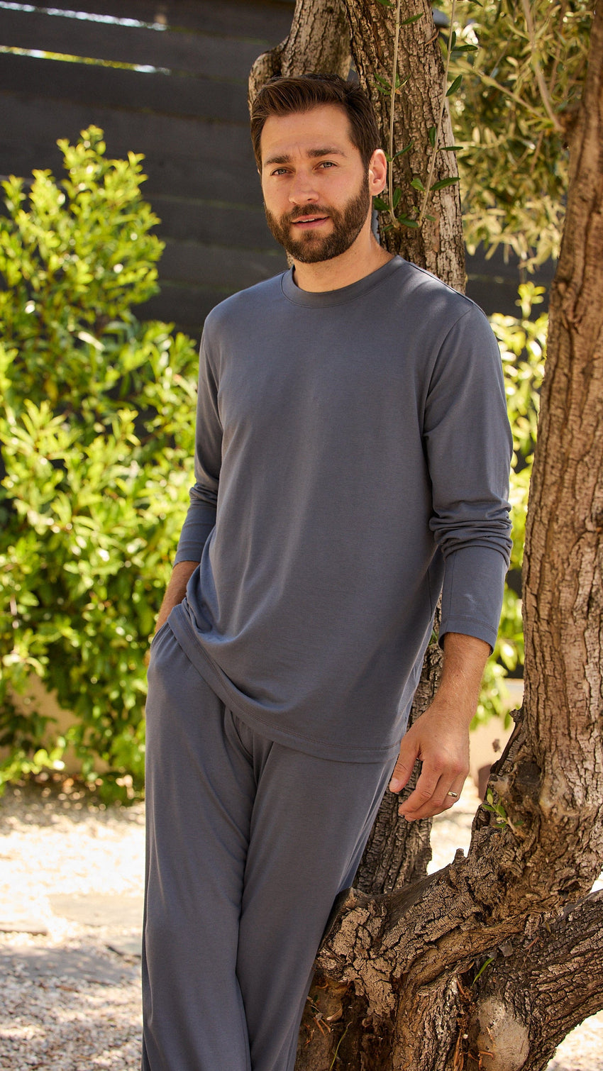 Classic Men's Pima Knit Pullover Set - Steel Wide Steel