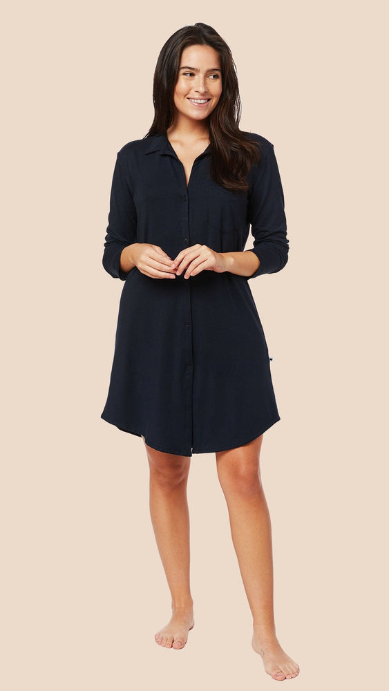 Classic Pima Knit Night Shirt - Midnight Main Midnight