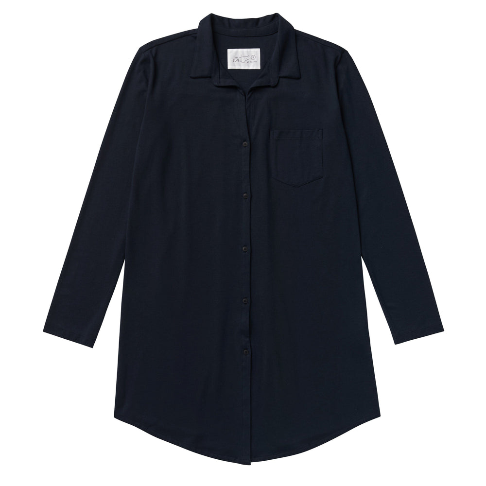 Classic Pima Knit Night Shirt - Midnight Extra Midnight