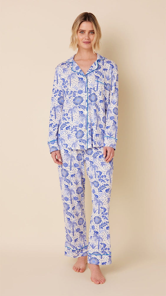 Palmera Pima Knit Long-Sleeved Pajama Main White