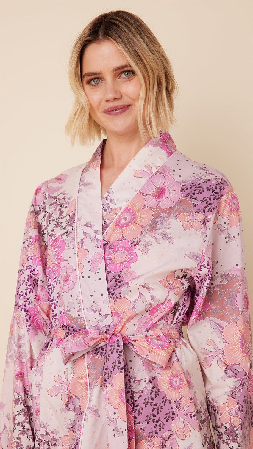 Piper Luxe Pima Kimono Robe Extra White