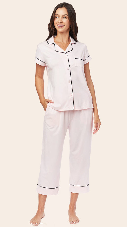 Classic Pima Knit Capri - Powder Pink Main Powder Pink
