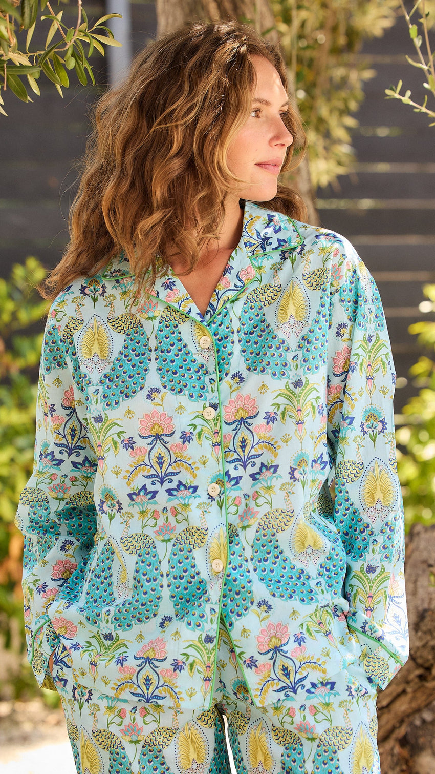 Peacock Voile Pajama Extra Blue