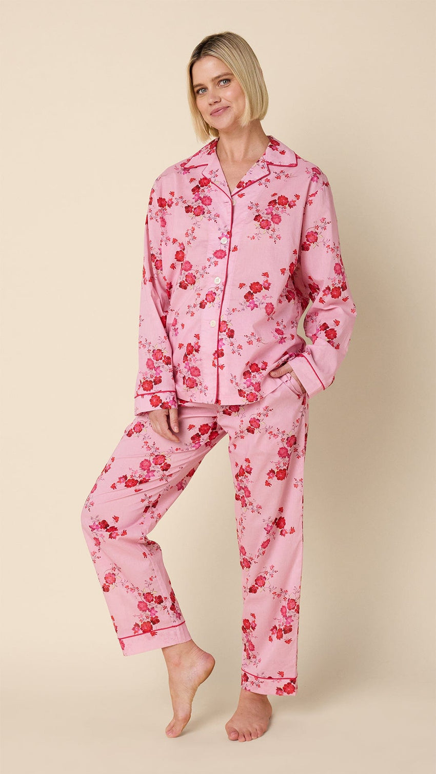 Sorbet Roses Voile Pajama Main Pink