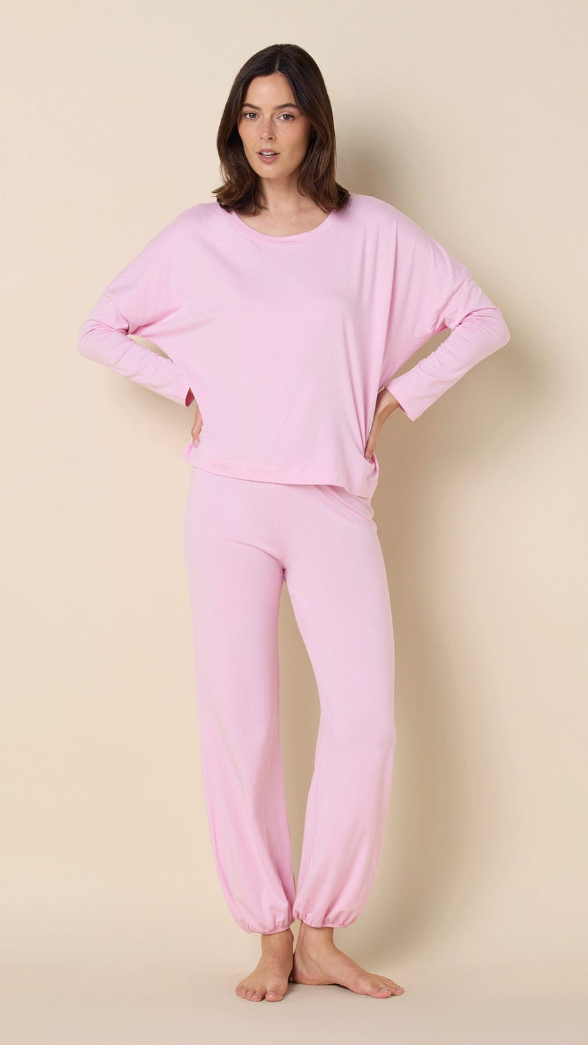 Classic Pima Knit Pullover Set - Pink Moment Main Pink Moment