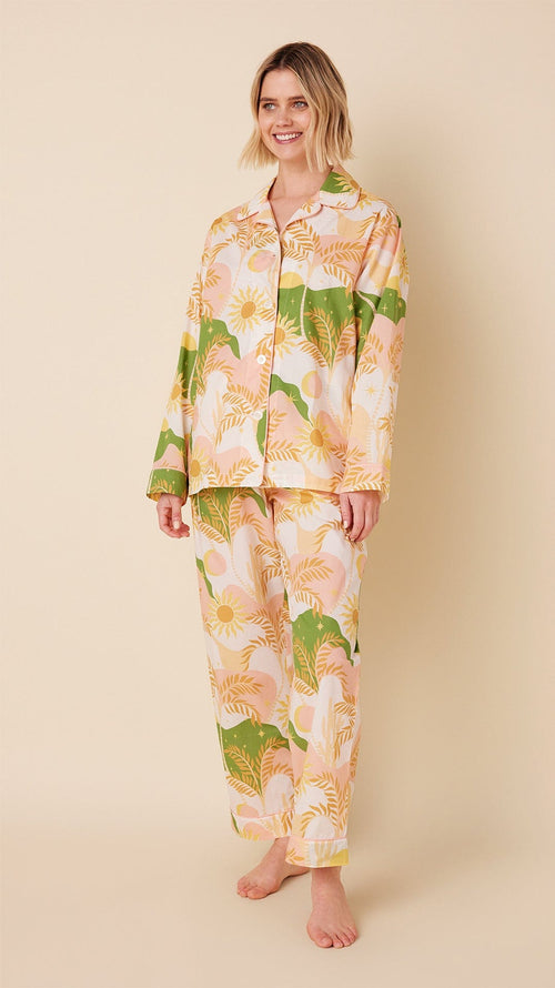 Sun & Moon Luxe Pima Long-Sleeved Pajama Main White