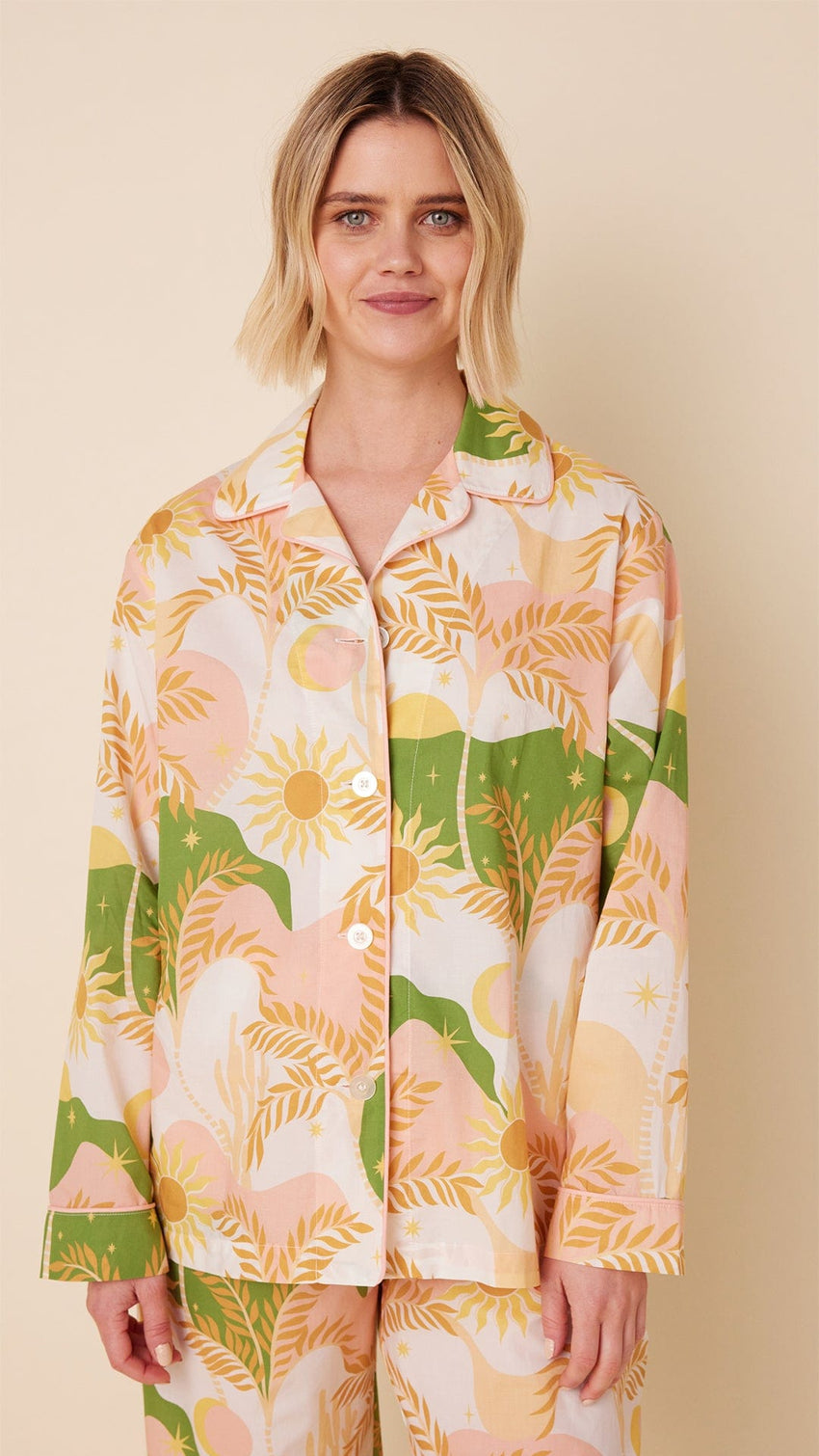 Sun & Moon Luxe Pima Long-Sleeved Pajama Extra White