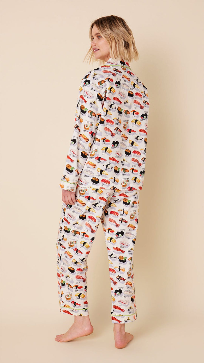 Sushi Poplin Pajama - White Hover White