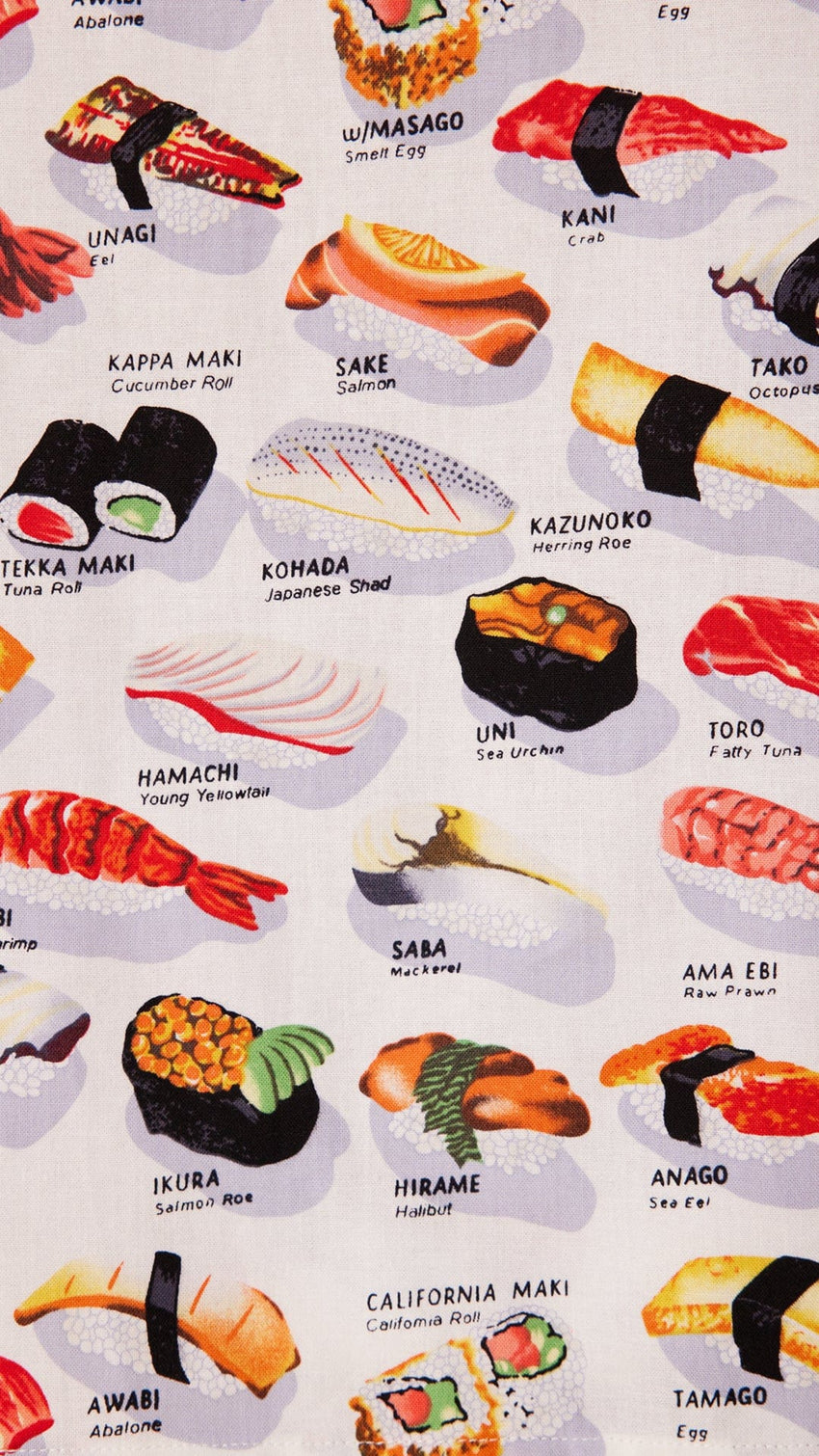 Sushi Poplin Pajama - White Sushi Poplin Pajama - White