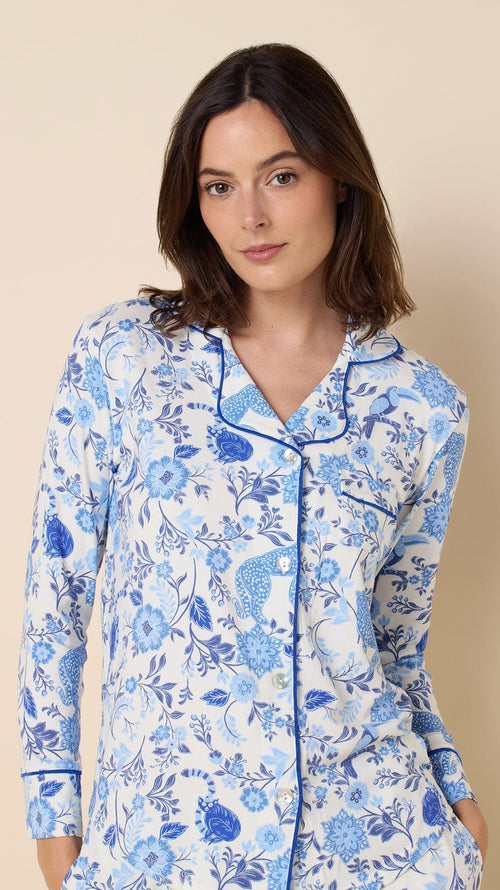 Savannah Soirée Pima Knit Long-Sleeved Pajama Main White