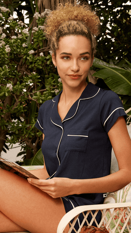 Classic Pima Knit Short Set - Midnight