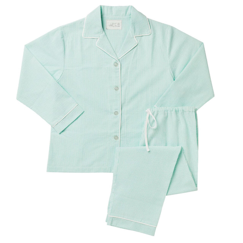 Seersucker Stripe Pajama - Mint Extra Mint