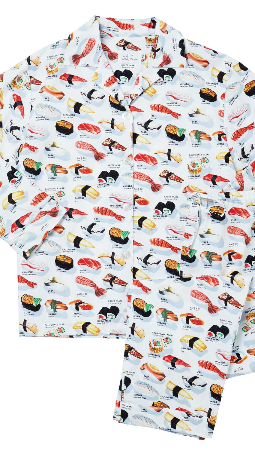 Sushi Poplin Pajama - White Sushi Poplin Pajama - White