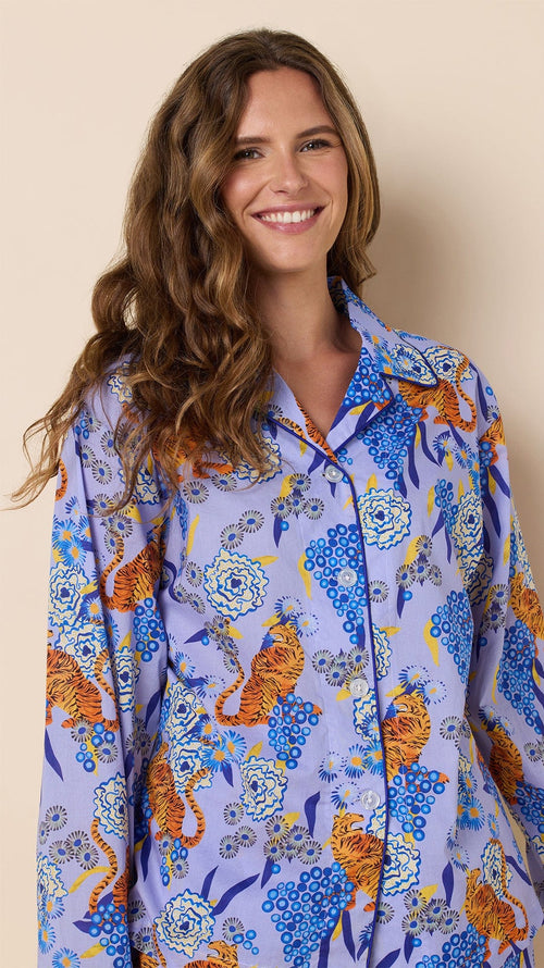 Tigress Voile Pajama Wide Lavender
