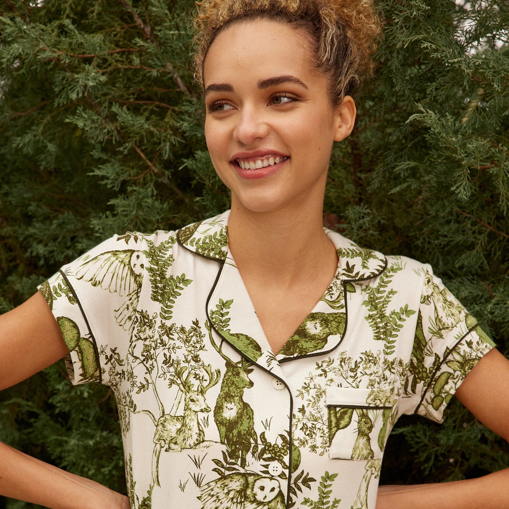 Woodside Pima Knit Short-Sleeved Short Set Extra White