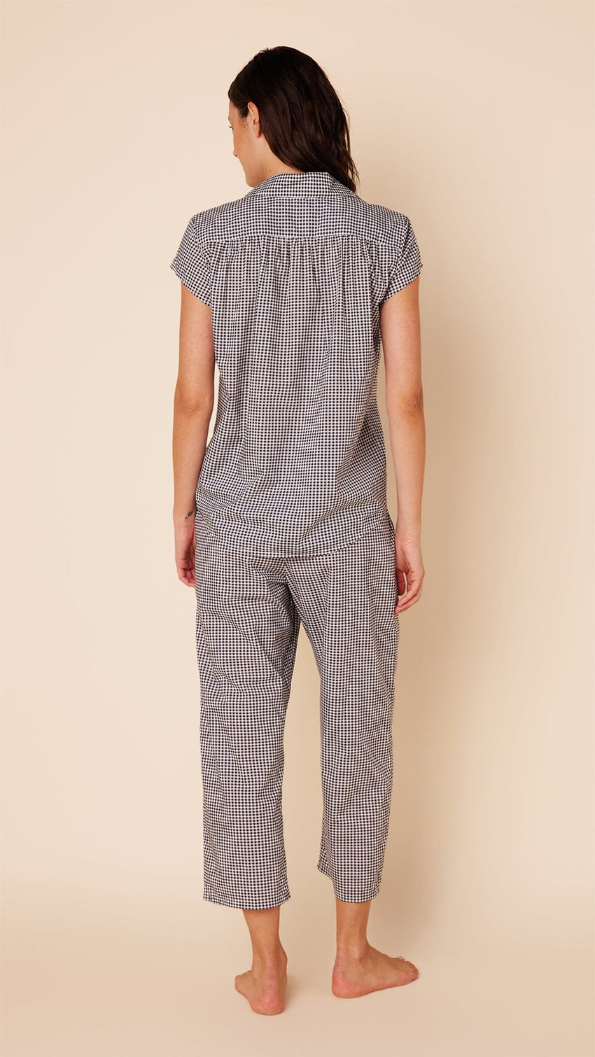 Classic Gingham Luxe Pima Capri - Navy Hover Navy
