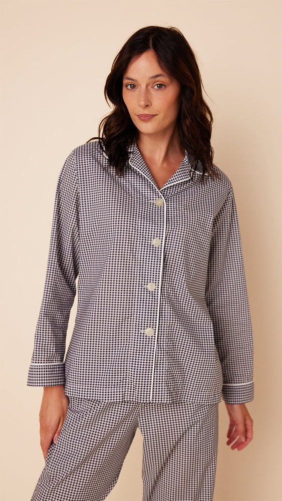 Classic Gingham Luxe Pima Pajama - Navy Extra Navy