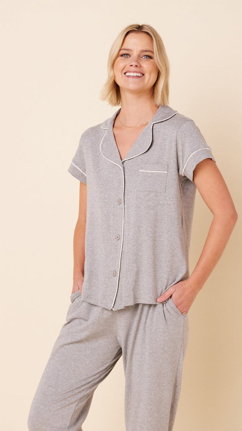 Classic Pima Knit Capri - Heather Grey Main Heather Grey