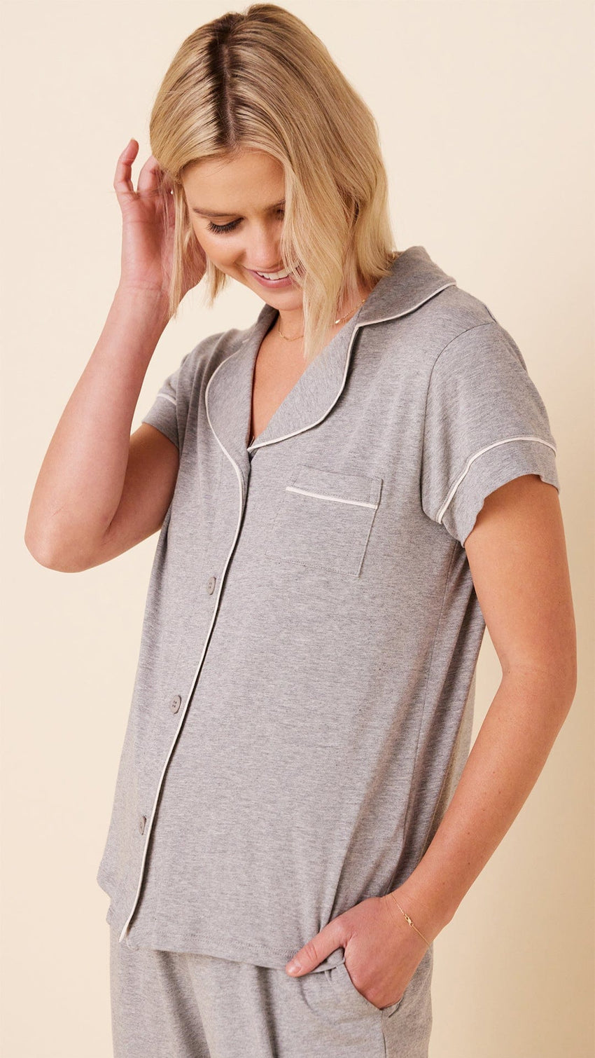 Classic Pima Knit Capri - Heather Grey Wide Heather Grey