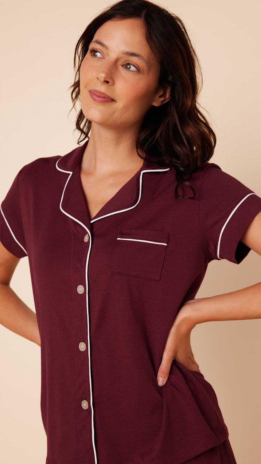 Classic Pima Knit Capri - Mulled Wine Extar Mulled Wine