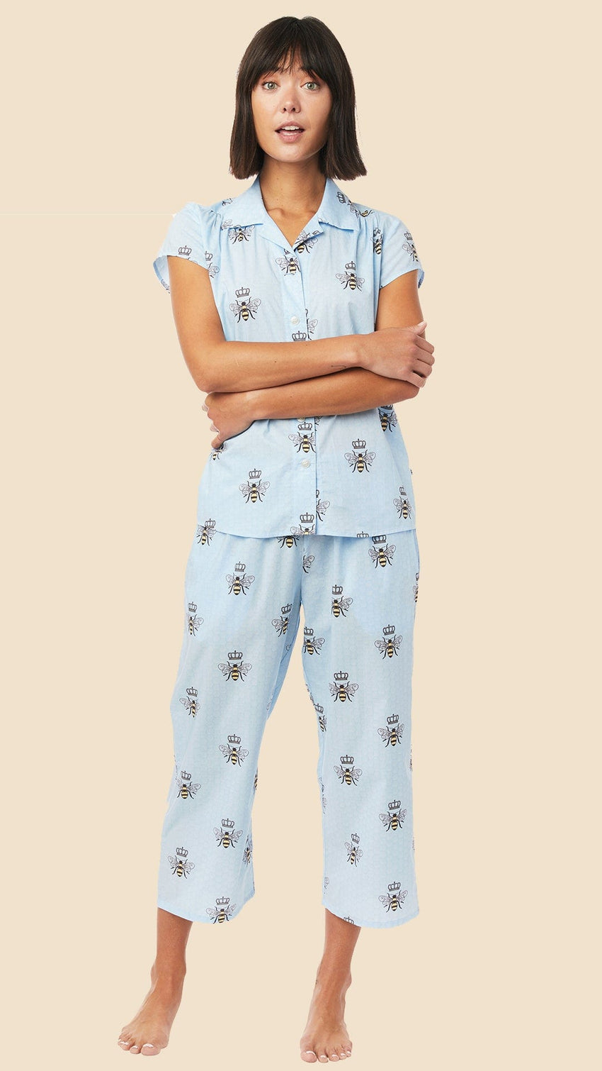 Queen Bee Luxe Pima Capri - Blue Extra Blue