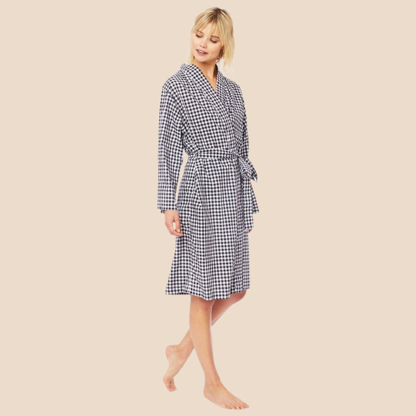 Gingham Luxe Pima Kimono Robe Gingham Luxe Pima Kimono Robe