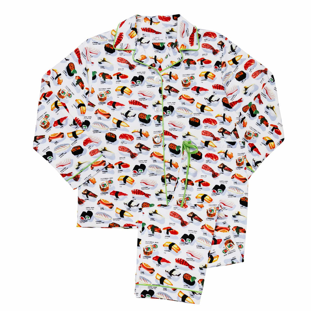 Sushi Flannel Pajama - White Wide White