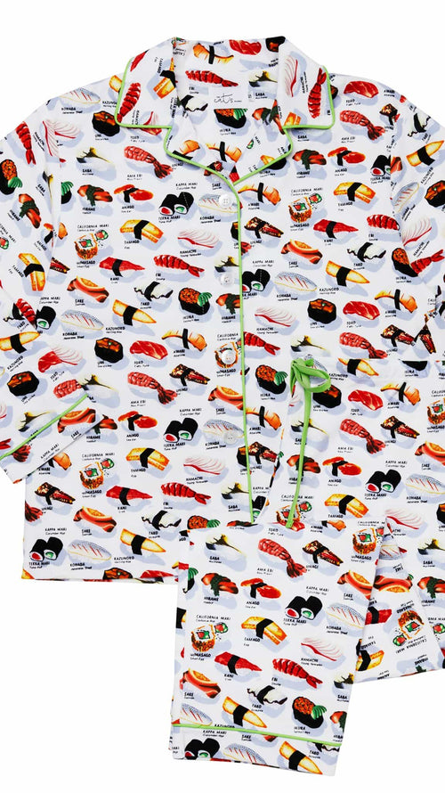 Sushi Flannel Pajama - White Wide White