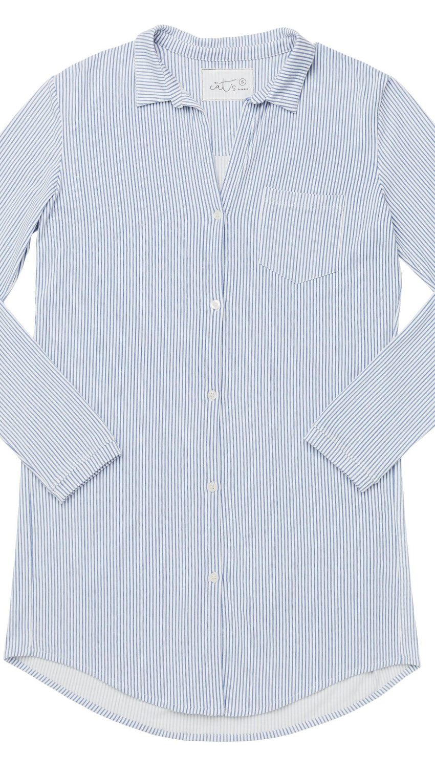 Simple Stripe Pima Knit Night Shirt Simple Stripe Pima Knit Night Shirt