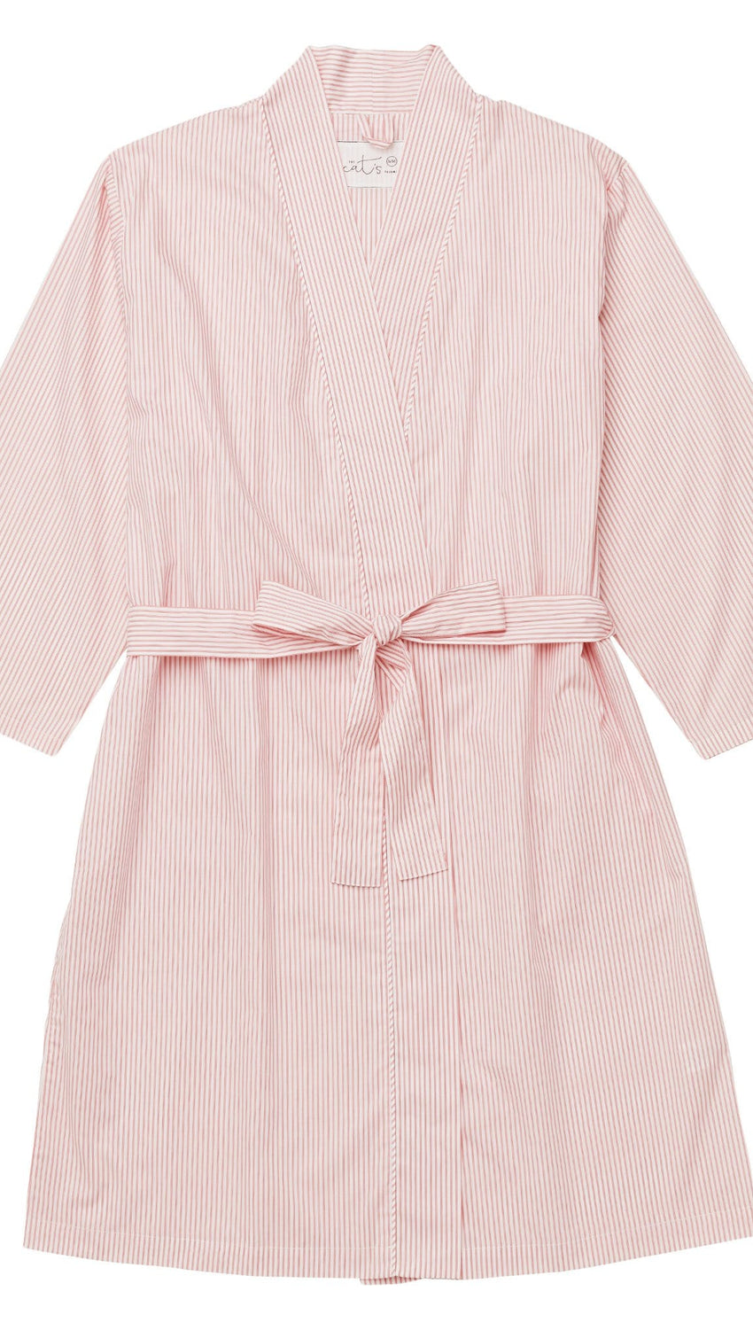 Simple Stripe Luxe Pima Robe Extra Red