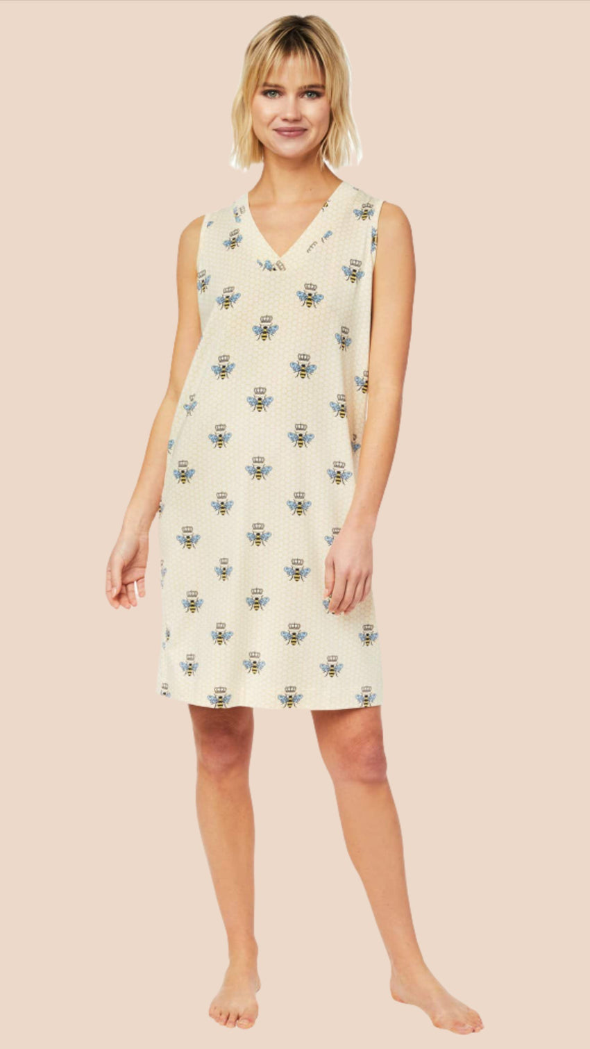 Queen Bee Pima Knit Nightgown - Honey Main Honey