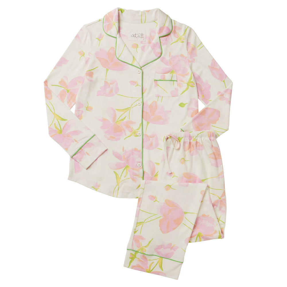 Emma Rose Pima Knit Pajama Description White