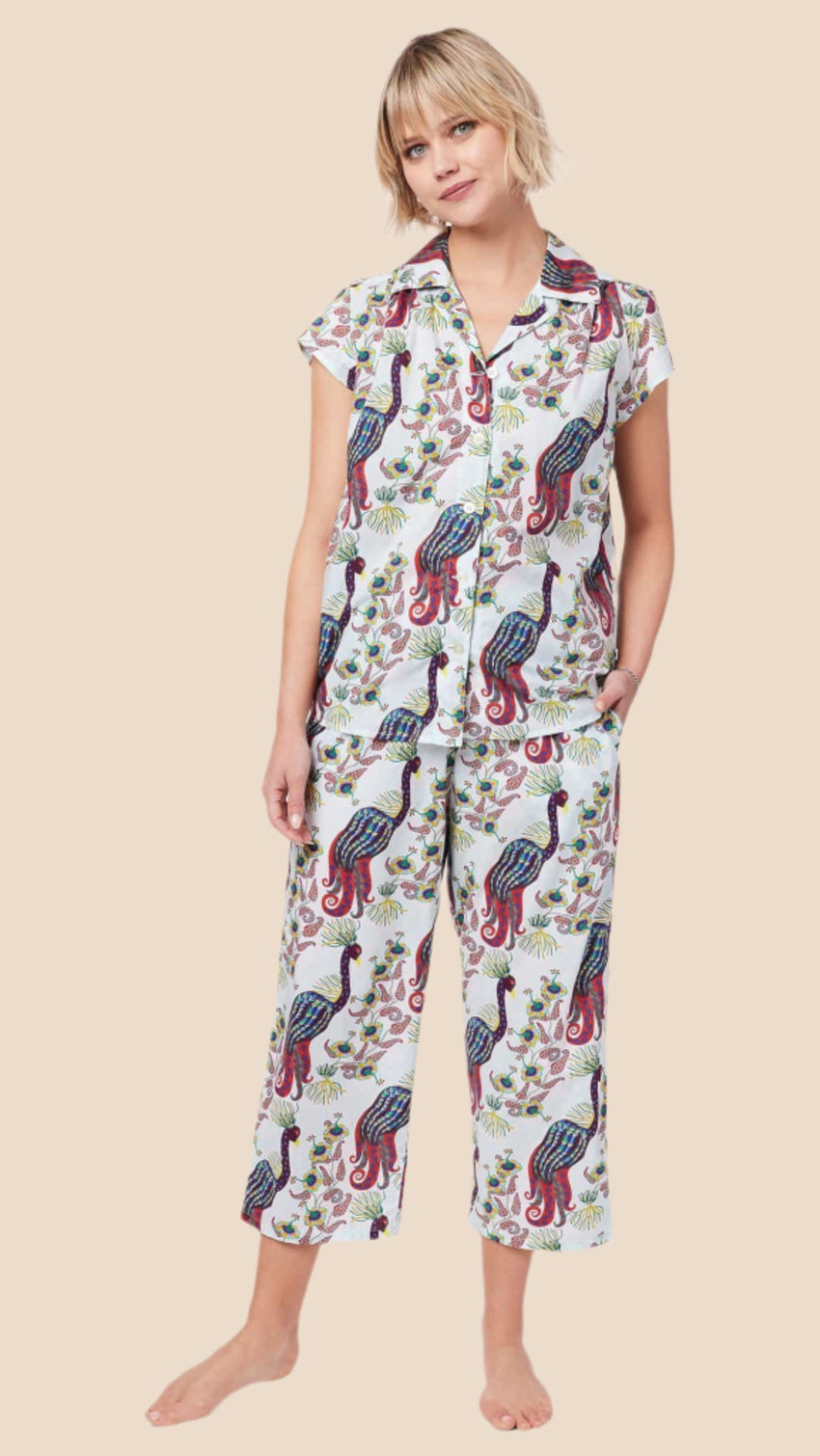 Peacock Tropicale Luxe Pima Capri Extra White
