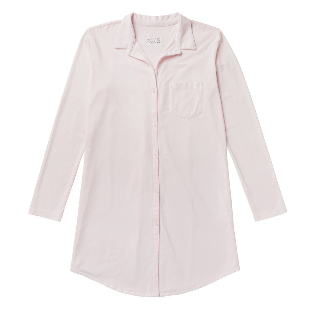 Classic Pima Knit Night Shirt - Powder Pink Extra Powder Pink