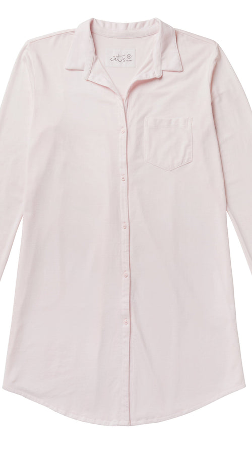 Classic Pima Knit Night Shirt - Powder Pink Extra Powder Pink